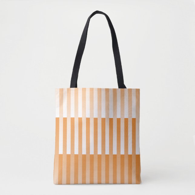Bolso De Tela Patrón rayado blanco naranja (Anverso)