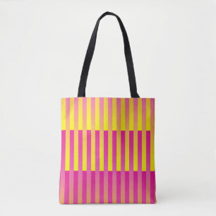 Bolso De Tela Patrón rayado de Naranja amarillo rosado