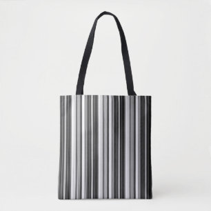 Bolso De Tela Patrón rayado gris blanco negro