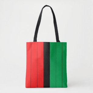 Bolso De Tela Patrón rayado Kwanzaa Red Black Green Kinara