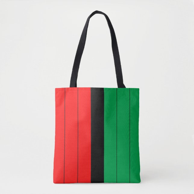 Bolso De Tela Patrón rayado Kwanzaa Red Black Green Kinara (Anverso)