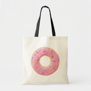 Bolso De Tela Patrón Retro Colorido de Donas Minimalista Fiesta