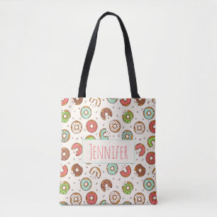 Bolso De Tela Patrón Retro de Donut Estilo Colorido Lindo