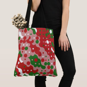 Bolso De Tela Patrón Retro de Navidad Groovy Funky Mod