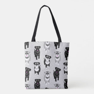 Bolso De Tela Patrón retro de Schnauzers