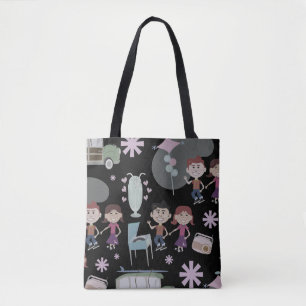Bolso De Tela Patrón retro Fiesta Cincuenta niños Personalizado 