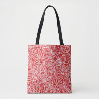 Bolso De Tela Patrón rojo