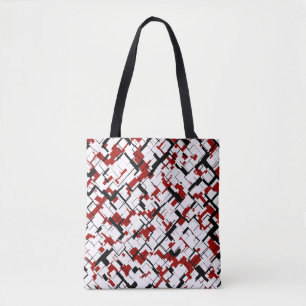Bolso De Tela Patrón rojo blanco negro de camo digital