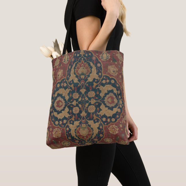 Bolso De Tela Patrón rojo persa oriental antiguo (Detalle)