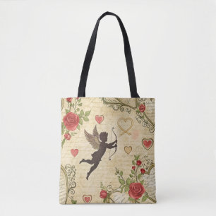 Bolso De Tela Patrón romántico de Cupido de Vintage (7)