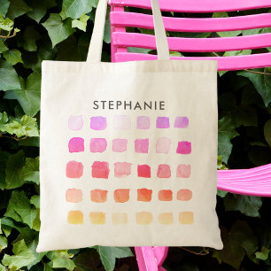 Bolso De Tela Patrón Rosa Personalizado 