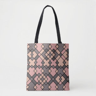 Bolso De Tela patrón rosa y púrpura