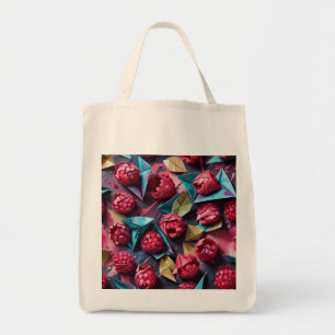 Bolso De Tela Patrón rosado acrílico de frambuesa de origami