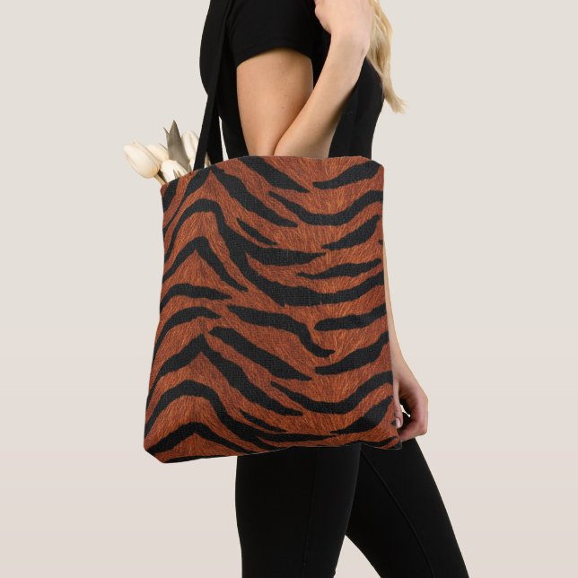Bolso De Tela Patrón Salvaje de Raya de Tigre (Detalle)
