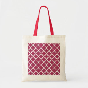 Bolso De Tela Patrón Sangria Red Moroccan Tile Trellis