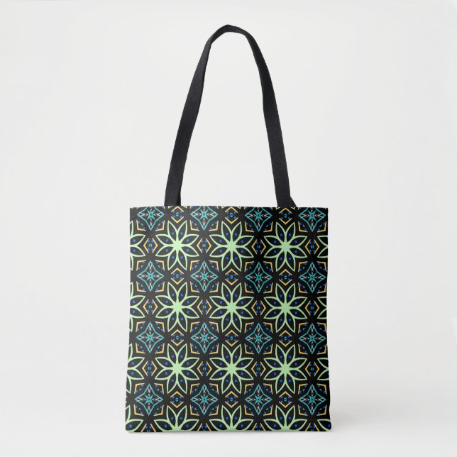 Bolso De Tela Patrón simétrico floral sin soldadura (Anverso)