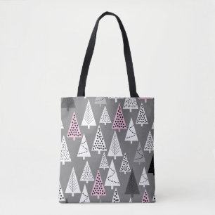 Bolso De Tela Patrón simple de Navidades. Grises y blancos abst