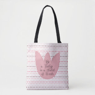 Bolso De Tela Patrón Simple de Tulipán Rosa