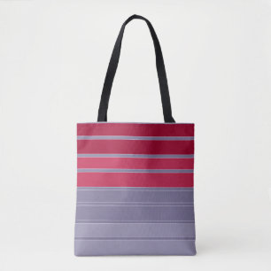Bolso De Tela Patrón simple rayado de rojo y gris