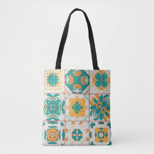 Bolso De Tela Patrón sin brillo de 9 arabic tilesabstract, a