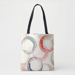Bolso De Tela Patrón sin foco con círculos acuáticos coloridos