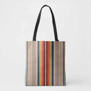 Bolso De Tela Patrón sin foco con franjas de serape coloridas