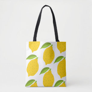 Bolso De Tela Patrón sin foco con limón fresco amarillo