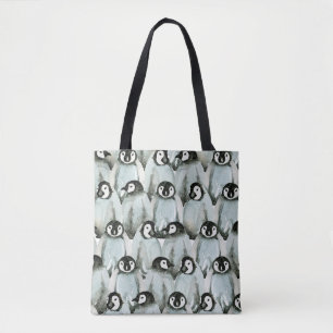 Bolso De Tela Patrón sin foco con pingüinos lindos