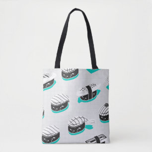 Bolso De Tela Patrón sin foco con sushi nigiri