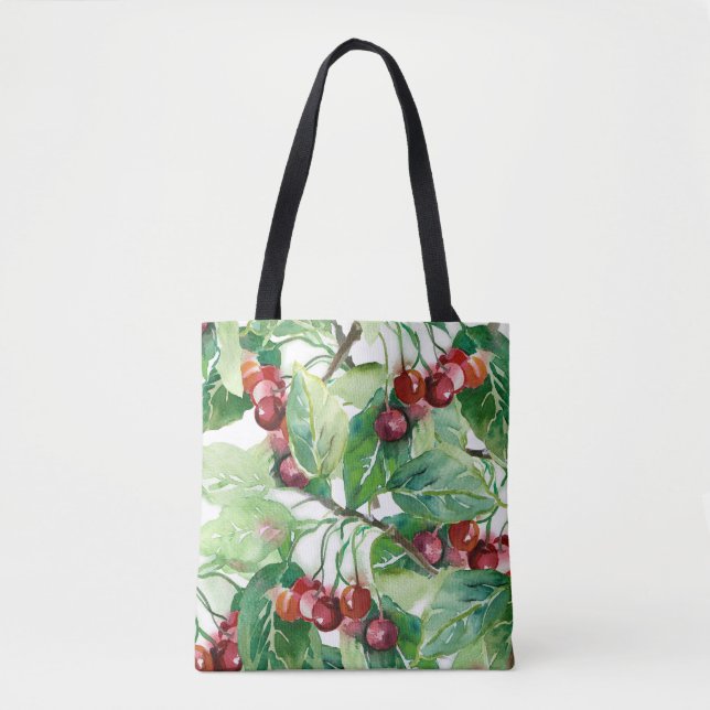 Bolso De Tela Patrón sin foco de cereza (Anverso)