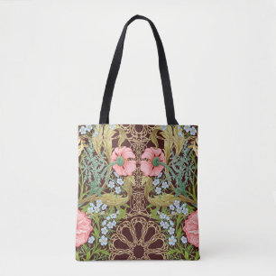 Bolso De Tela Patrón sin foco floral, fondo con In art no