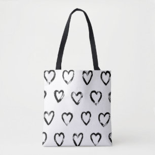 Bolso De Tela Patrón sin inconvenientes con el corazón dibujado 