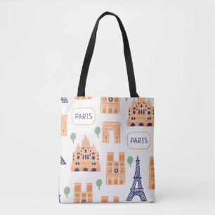 Bolso De Tela Patrón sin inconvenientes con parís de monumento