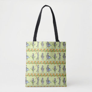 Bolso De Tela Patrón sin mar de cebras y frutas