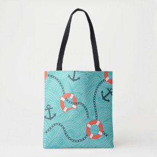 Bolso De Tela Patrón sin soldadura de atributos náuticos