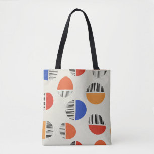 Bolso De Tela Patrón sin soldadura de los círculos abstractos, f