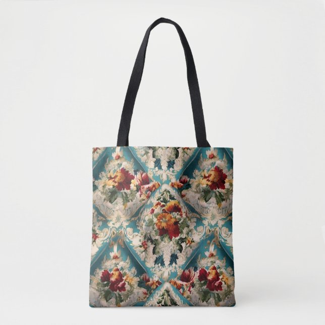 Bolso De Tela Patrón sinusal floral italiano (Anverso)