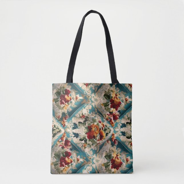 Bolso De Tela Patrón sinusal floral italiano (Anverso)