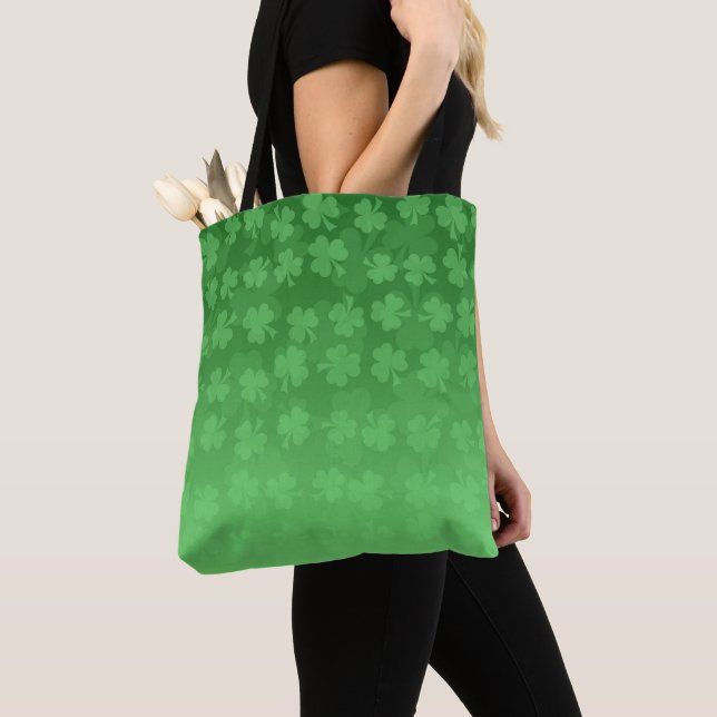 Bolso De Tela Patrón sombrío verde del Día de San Patricio (Detalle)