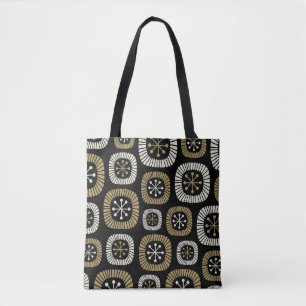 Bolso De Tela Patrón Starburst Moderno De Mediados Del Siglo