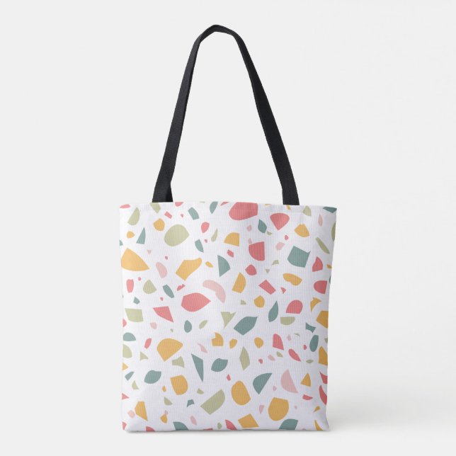 Bolso De Tela Patrón terrazo pastel moderno (Reverso)