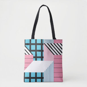 Bolso De Tela Patrón transparente con formas geométricas abstrac