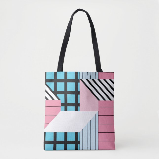 Bolso De Tela Patrón transparente con formas geométricas abstrac (Anverso)
