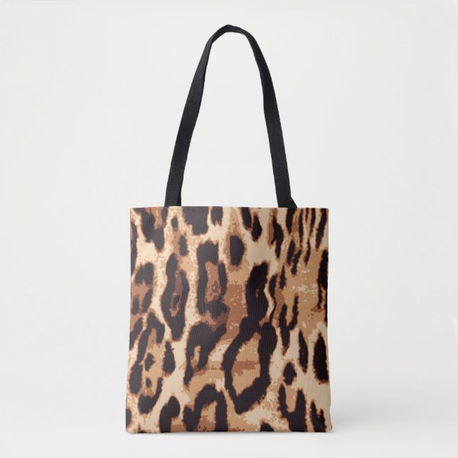 Bolso De Tela Patrón transparente de impresión leopardo (Anverso)