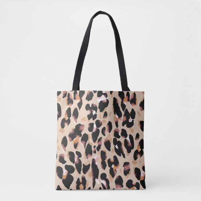 Bolso De Tela Patrón transparente de impresión leopardo (Anverso)