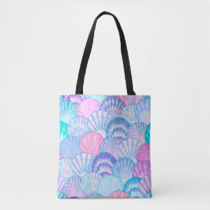 Bolso De Tela Patrón transparente de la concha acuática. Dibujo 