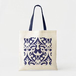 Bolso De Tela Patrón tribal de ikat azul y blanco de Guay