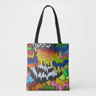 Bolso De Tela Patrón Trippy de la banda gruesa colorida de goteo