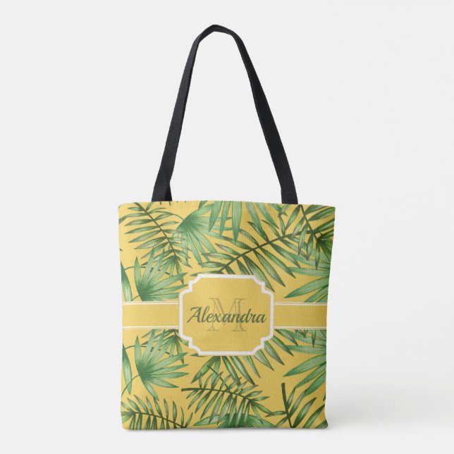 Bolso De Tela Patrón tropical (Reverso)