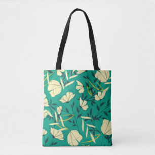 Bolso De Tela Patrón tropical brillante sin soldadura con hojas